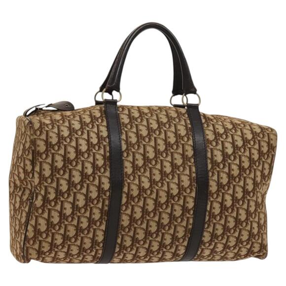 DIOR Trotter Canvas Boston Bag Brown - Picture 1 of 12